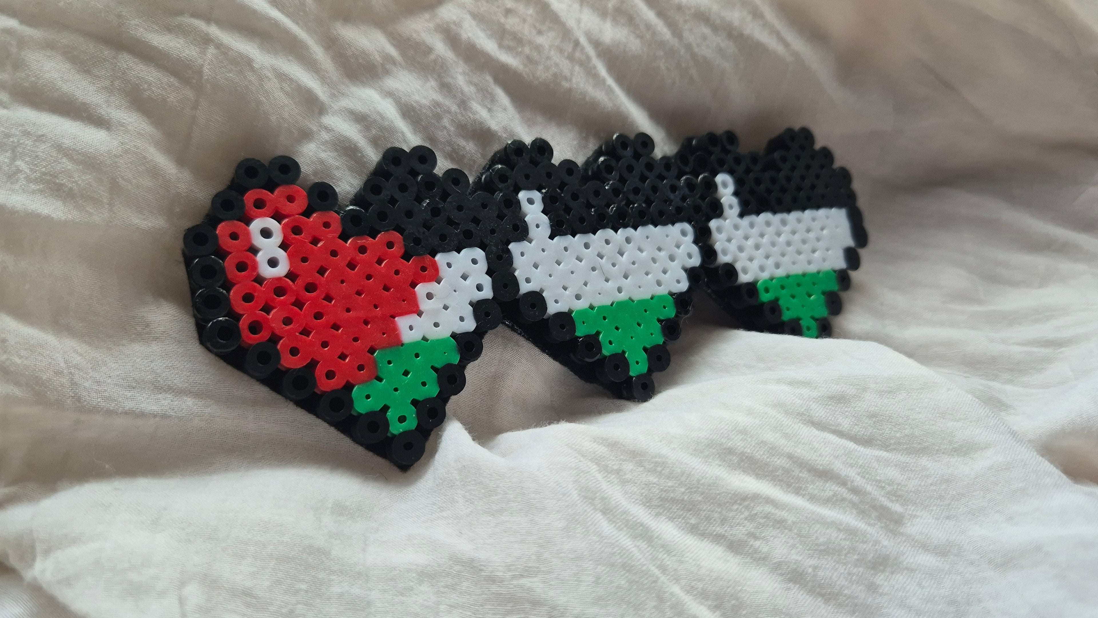 Connected Hearts Flag - Magnetic Pixel Art Magnet/Brooch