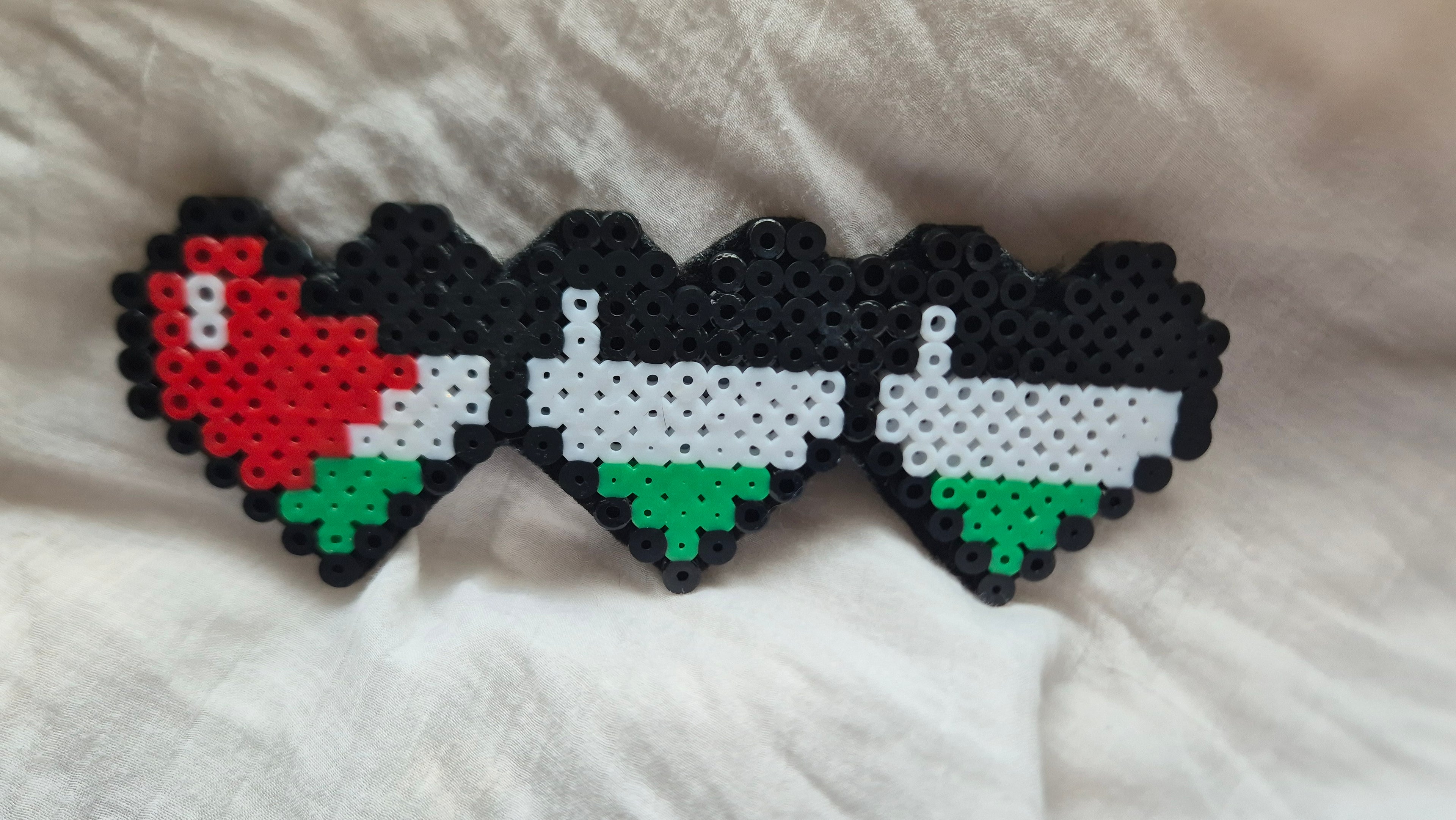 Connected Hearts Flag - Magnetic Pixel Art Magnet/Brooch